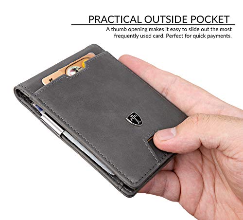 Mens Slim Wallet with Money Clip