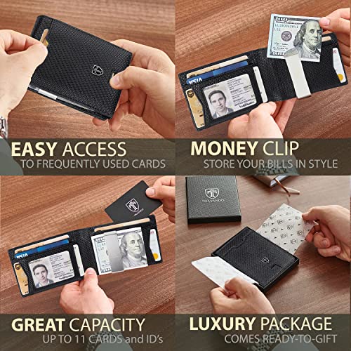 Mens Slim Wallet with Money Clip