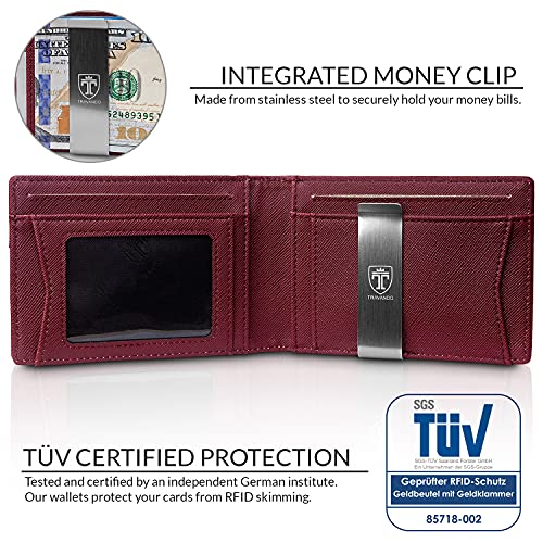 Mens Slim Wallet with Money Clip