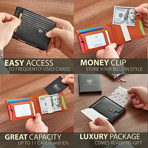 Mens Slim Wallet with Money Clip