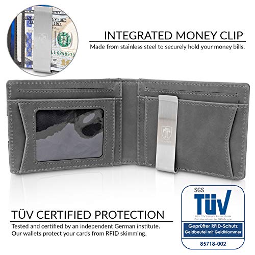 Mens Slim Wallet with Money Clip