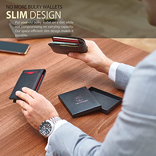 Mens Slim Wallet with Money Clip