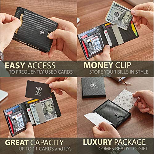 Mens Slim Wallet with Money Clip