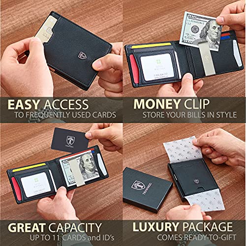 Mens Slim Wallet with Money Clip