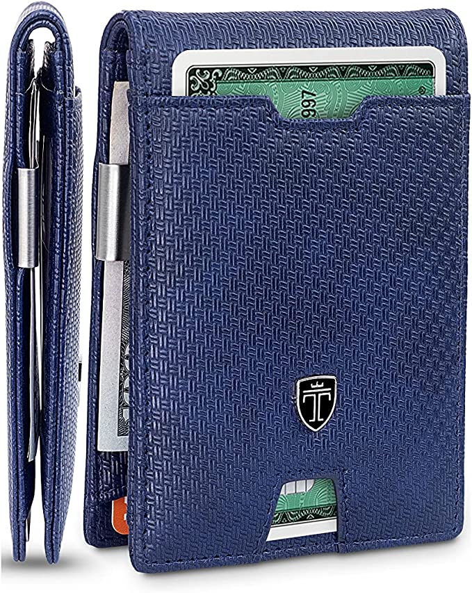 Mens Slim Wallet with Money Clip