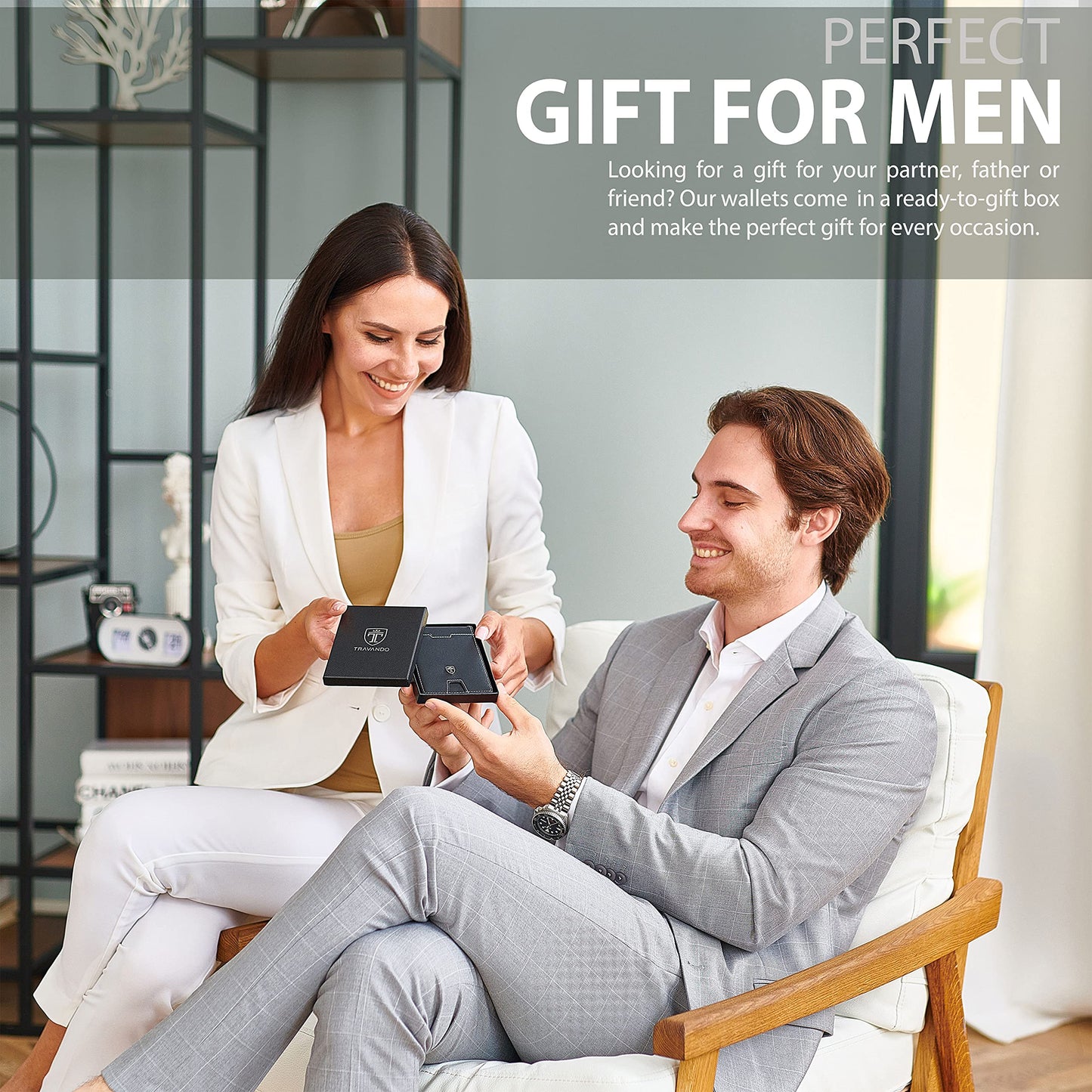 Mens Slim Wallet with Money Clip