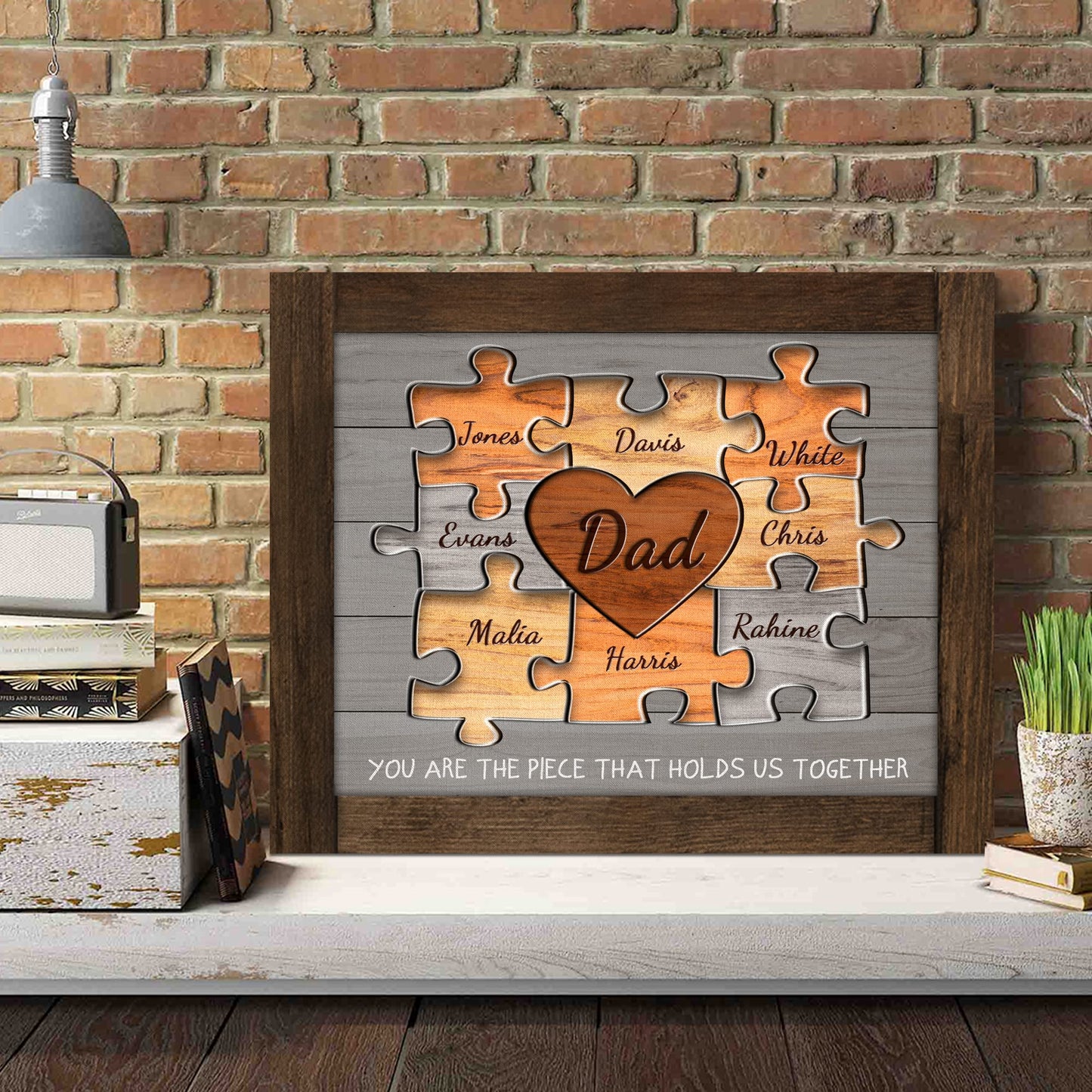 Custom Rustic Wood Puzzle Piece Sign Canvas Prints
