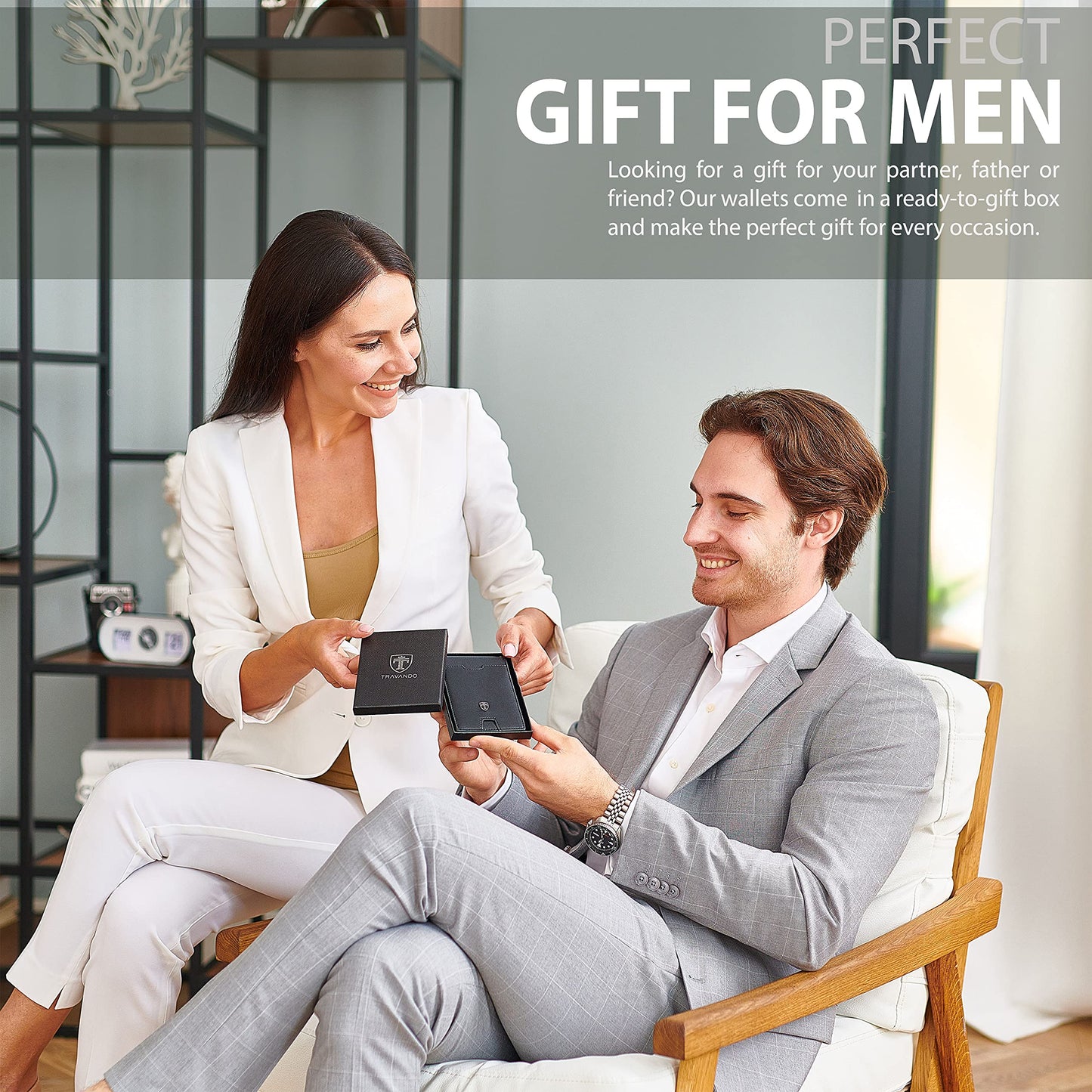 Mens Slim Wallet with Money Clip