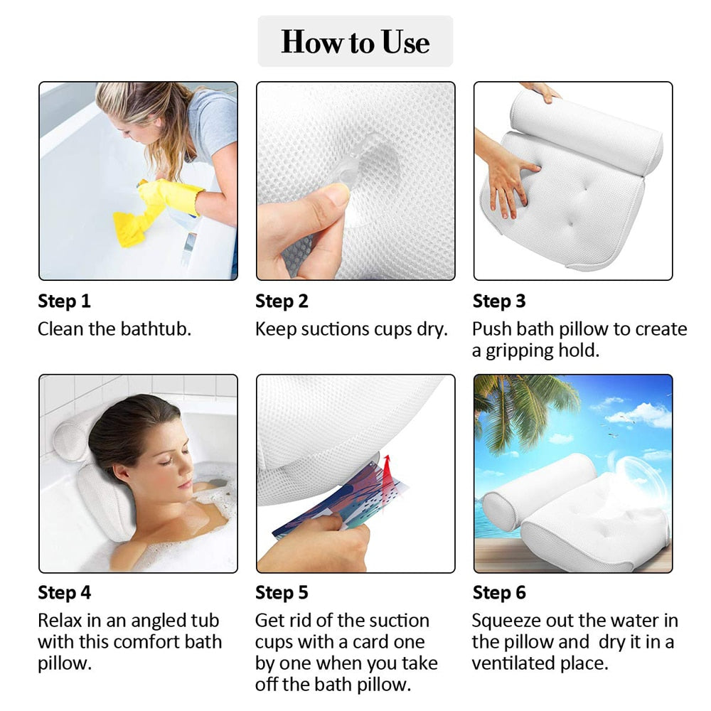 How to use bath pillow 