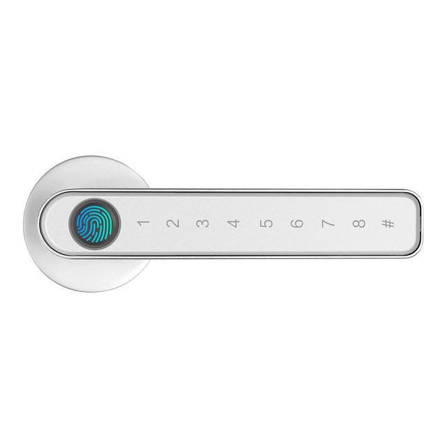 white fingerprint door lock 