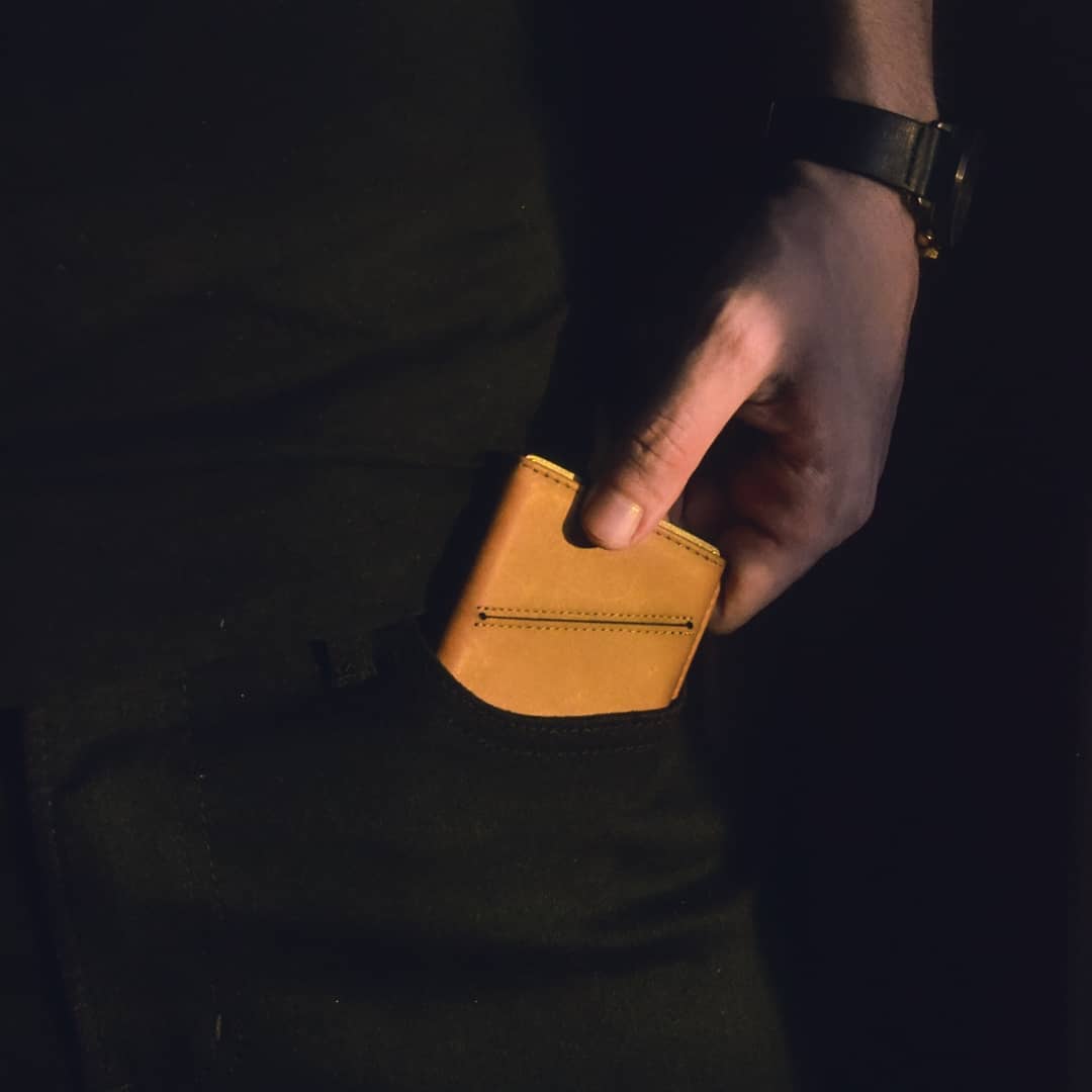 Smart Wallet Yellow Leather Case