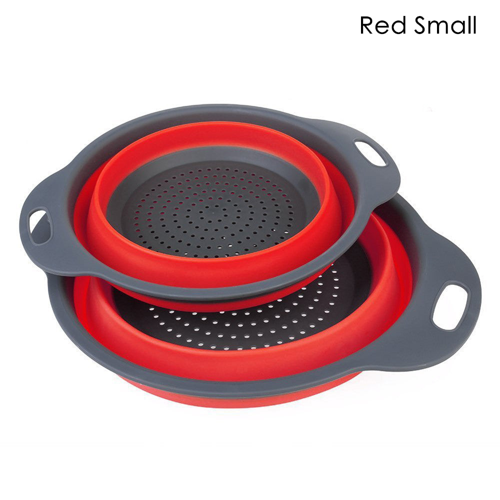 Small Red Foldable silicone colander