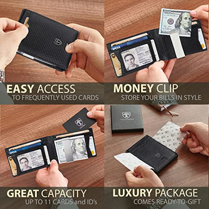 Mens Slim Wallet with Money Clip