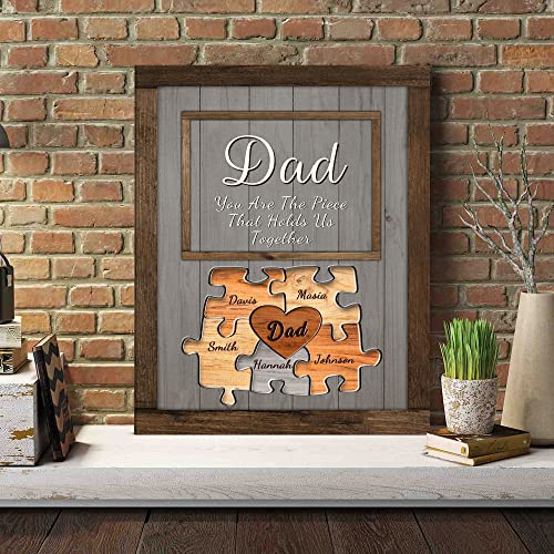Custom Rustic Wood Puzzle Piece Sign Canvas Prints