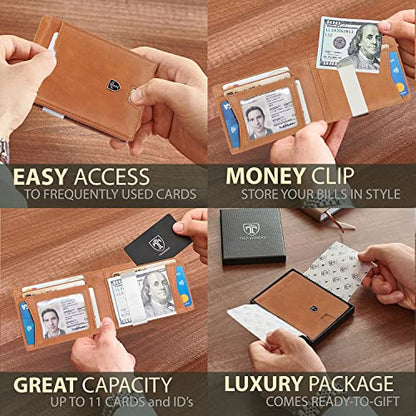 Mens Slim Wallet with Money Clip