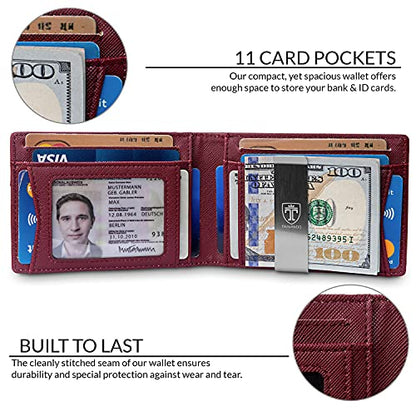 Mens Slim Wallet with Money Clip
