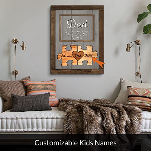 Custom Rustic Wood Puzzle Piece Sign Canvas Prints