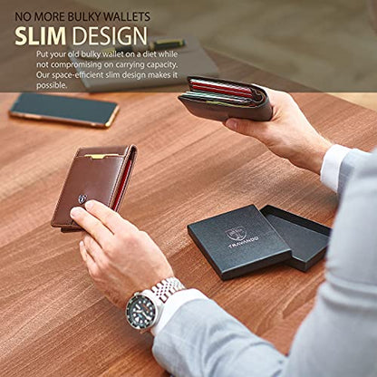 Mens Slim Wallet with Money Clip