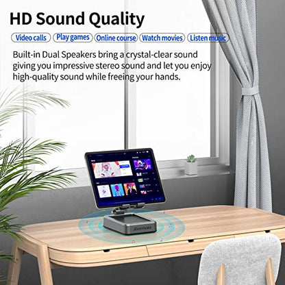 Cell Phone Stand with Wireless Bluetooth Speaker