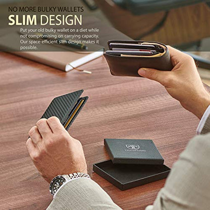 Mens Slim Wallet with Money Clip