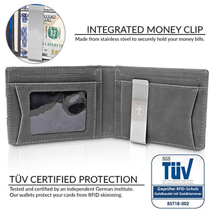 Mens Slim Wallet with Money Clip