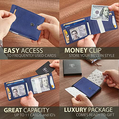 Mens Slim Wallet with Money Clip