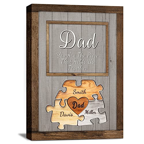 Custom Rustic Wood Puzzle Piece Sign Canvas Prints