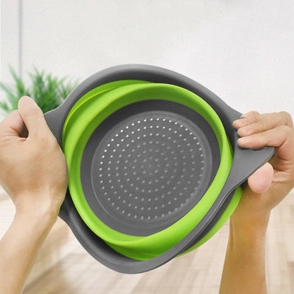 Green Foldable silicone colander