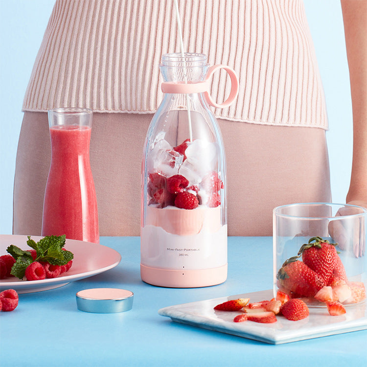 Strawberry Juice in Portable Blender  