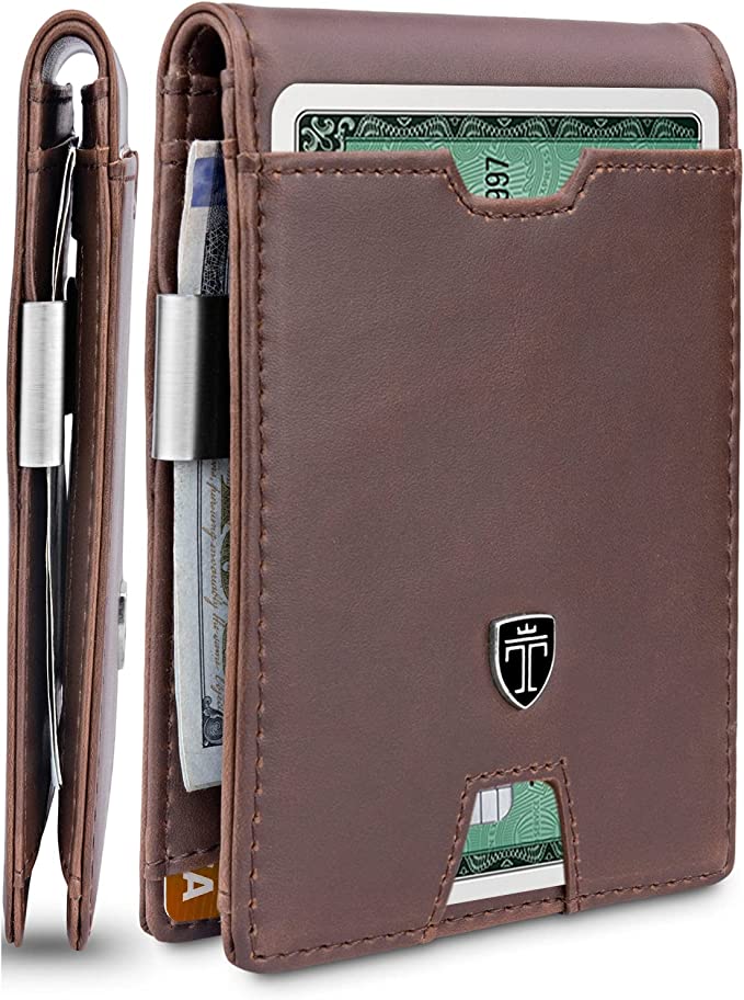 Mens Slim Wallet with Money Clip