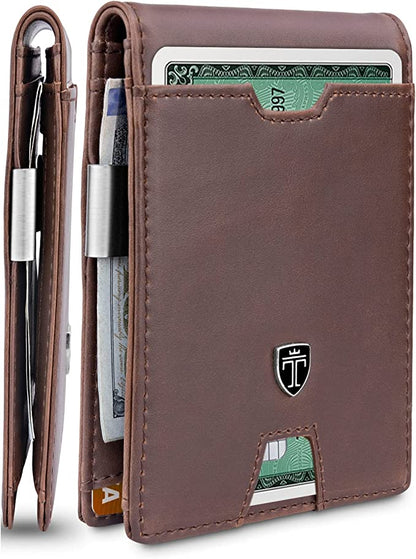 Mens Slim Wallet with Money Clip
