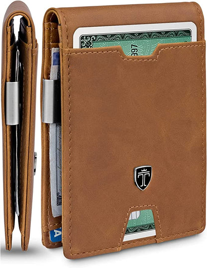 Mens Slim Wallet with Money Clip