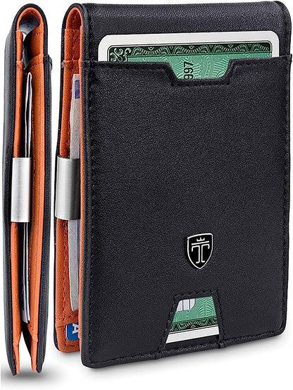 Mens Slim Wallet with Money Clip
