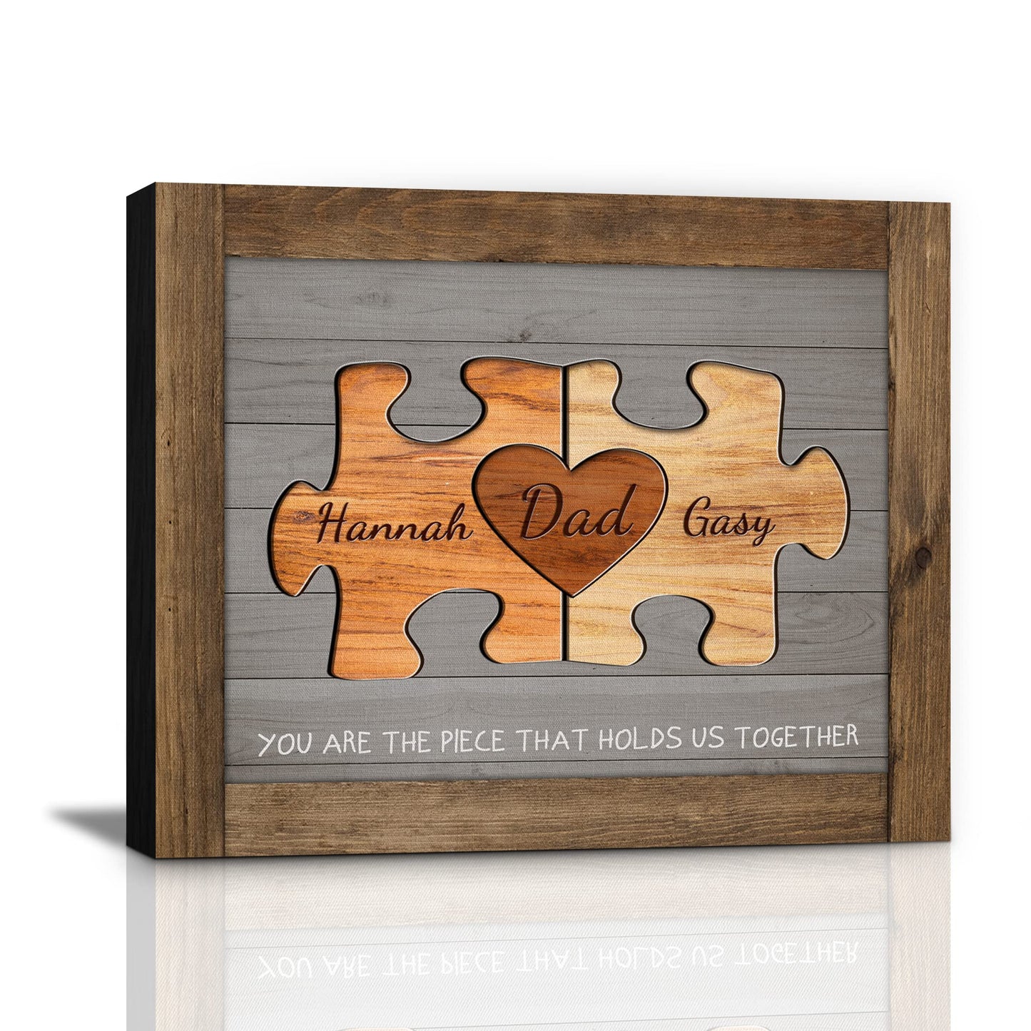 Custom Rustic Wood Puzzle Piece Sign Canvas Prints