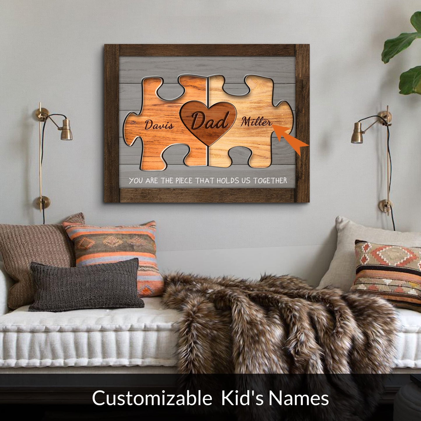 Custom Rustic Wood Puzzle Piece Sign Canvas Prints