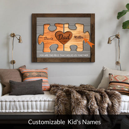 Custom Rustic Wood Puzzle Piece Sign Canvas Prints