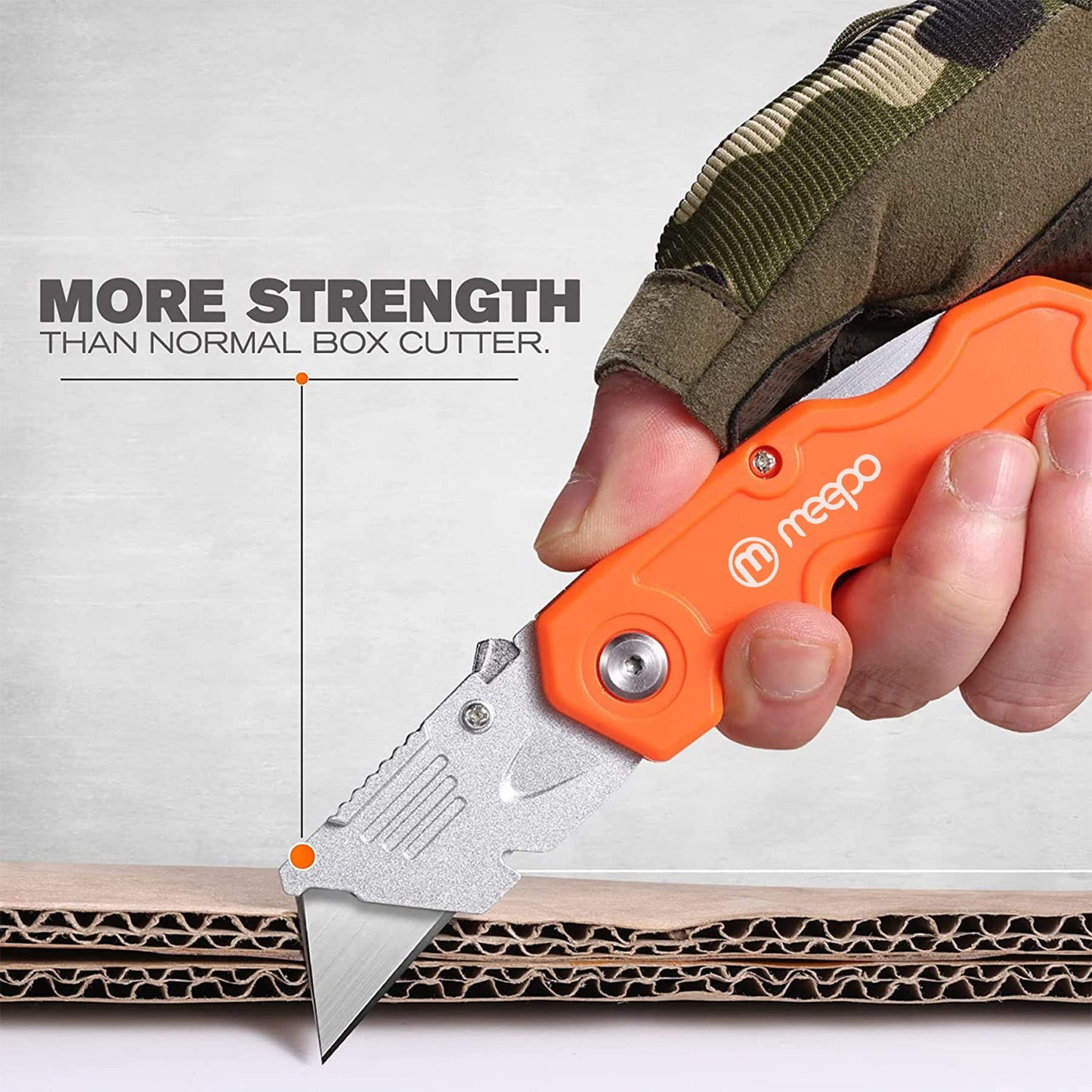4-Pack Folding Box Cutters – Heavy Duty, Razor Sharp with 10 Extra Blades