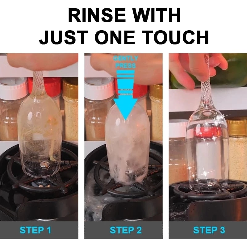 Washing a dirty cup with Automatic Cup Washer 