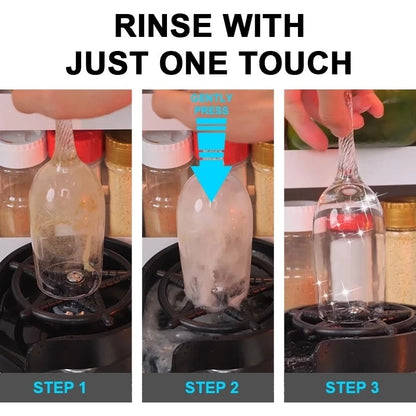 Washing a dirty cup with Automatic Cup Washer 