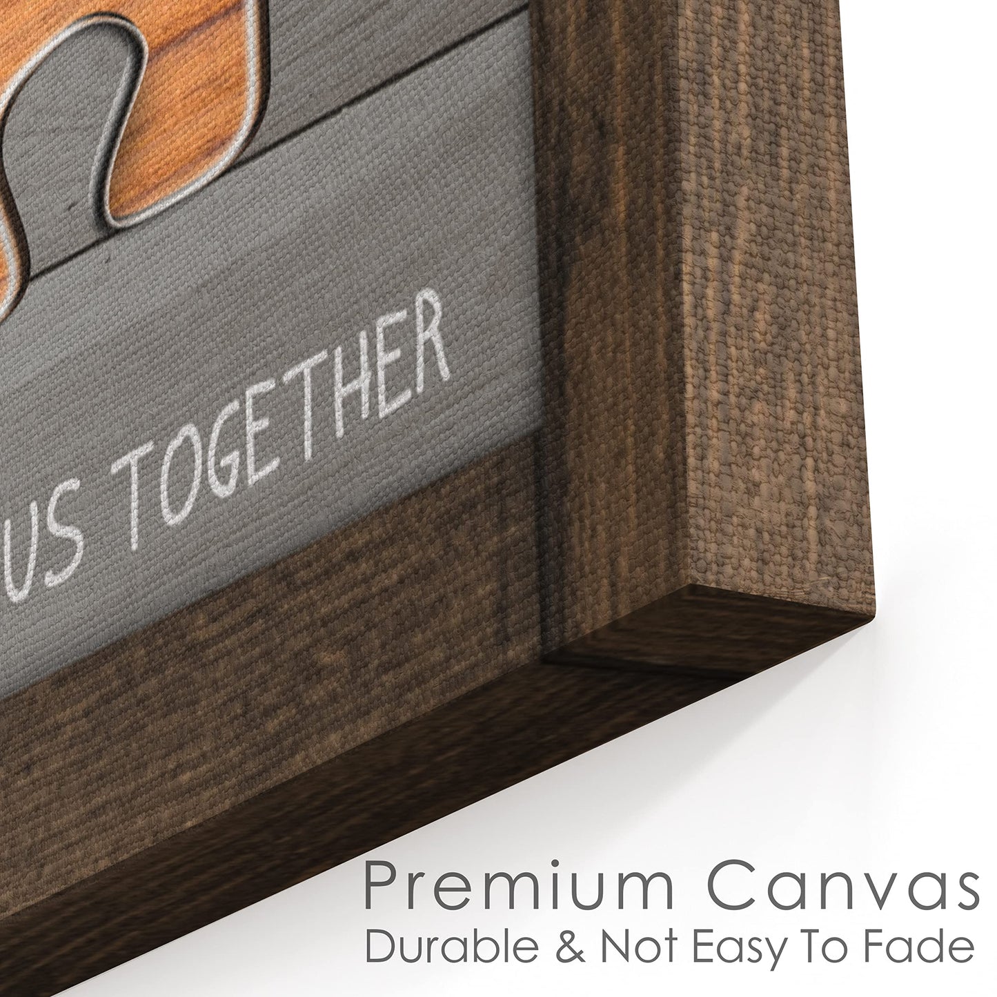 Custom Rustic Wood Puzzle Piece Sign Canvas Prints