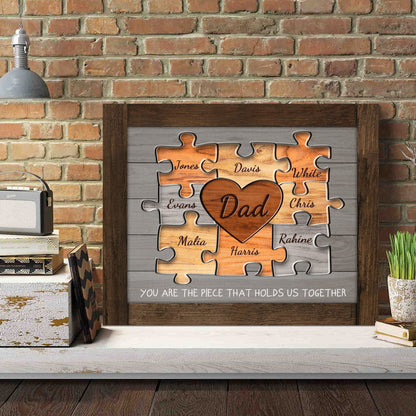 Custom Rustic Wood Puzzle Piece Sign Canvas Prints