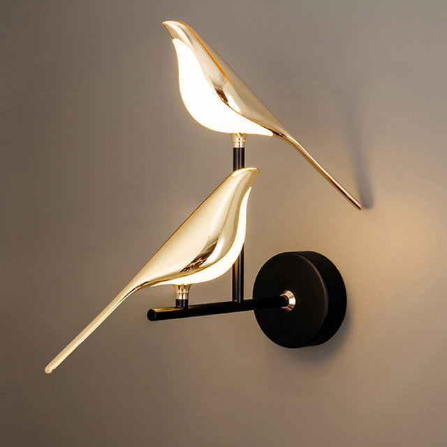 Golden Bird Wall Bedroom Lamp