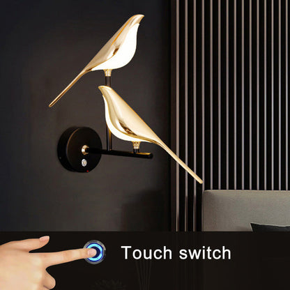 Golden Bird Wall Bedroom Lamp