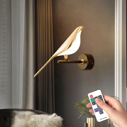 Golden Bird Wall Bedroom Lamp