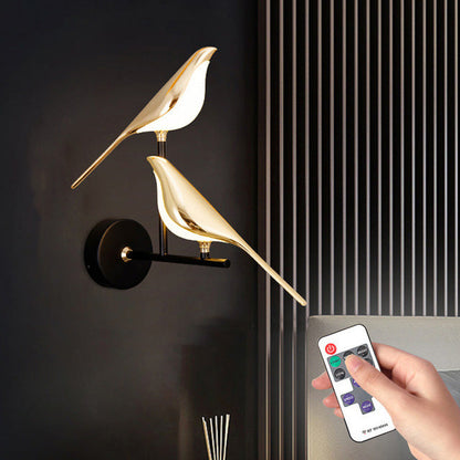 Golden Bird Wall Bedroom Lamp