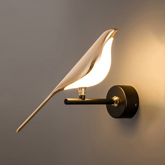 Golden Bird Wall Bedroom Lamp
