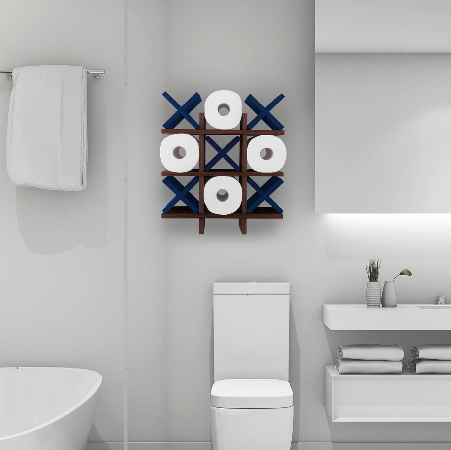 Tic Tac Toe Toilet Paper Holder