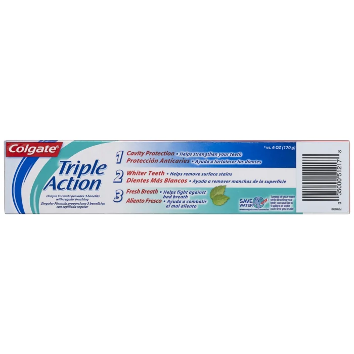 Colgate Triple Action Toothpaste, Mint - 8.0 Ounce (3 Pack) - Image 2