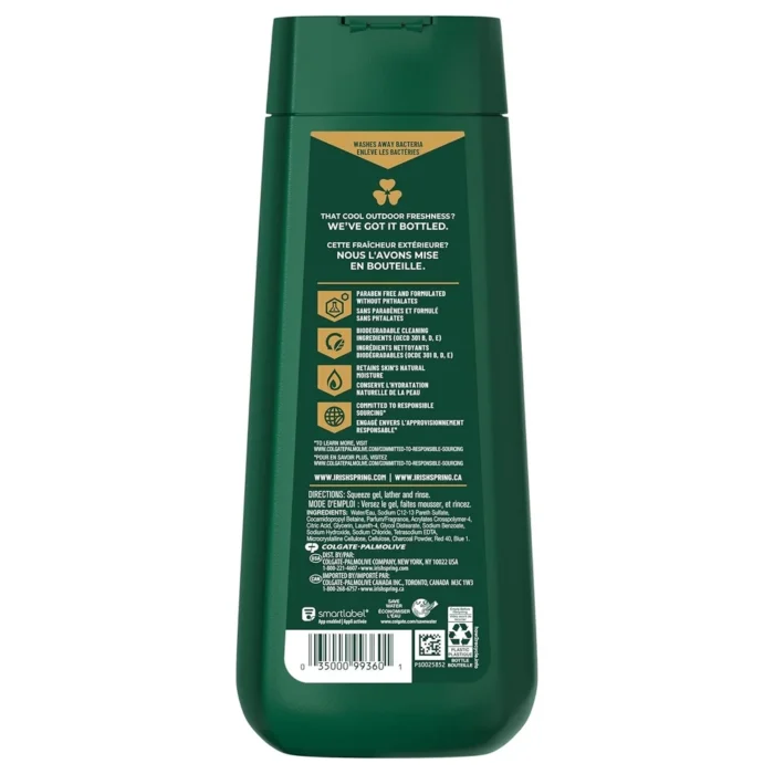 Irish Spring Gel Body Wash for Men, Charcoal Fresh, 20 fl oz - Image 3