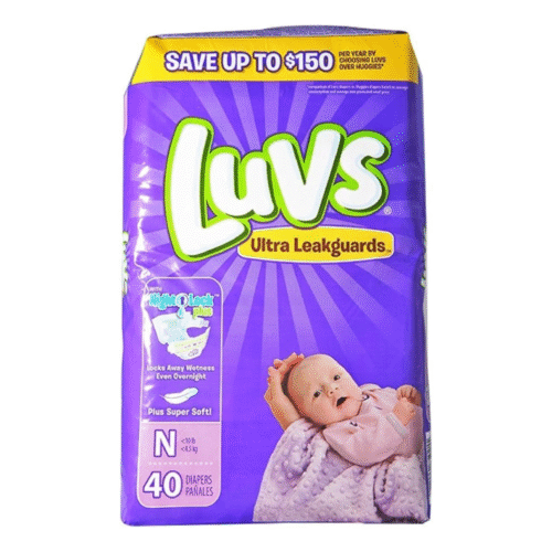 Luvs Newborn Ultra Leakguards Diapers, 40 Count